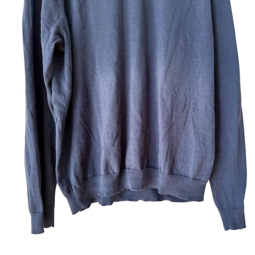 Vince Mens Raglan Sleeve Sweater Blue Crew Neck Cotton Lightweight - Picture 4 of 15